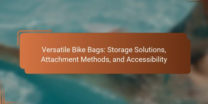 Versatile Bike Bags: Storage Solutions, Attachment Methods, and Accessibility