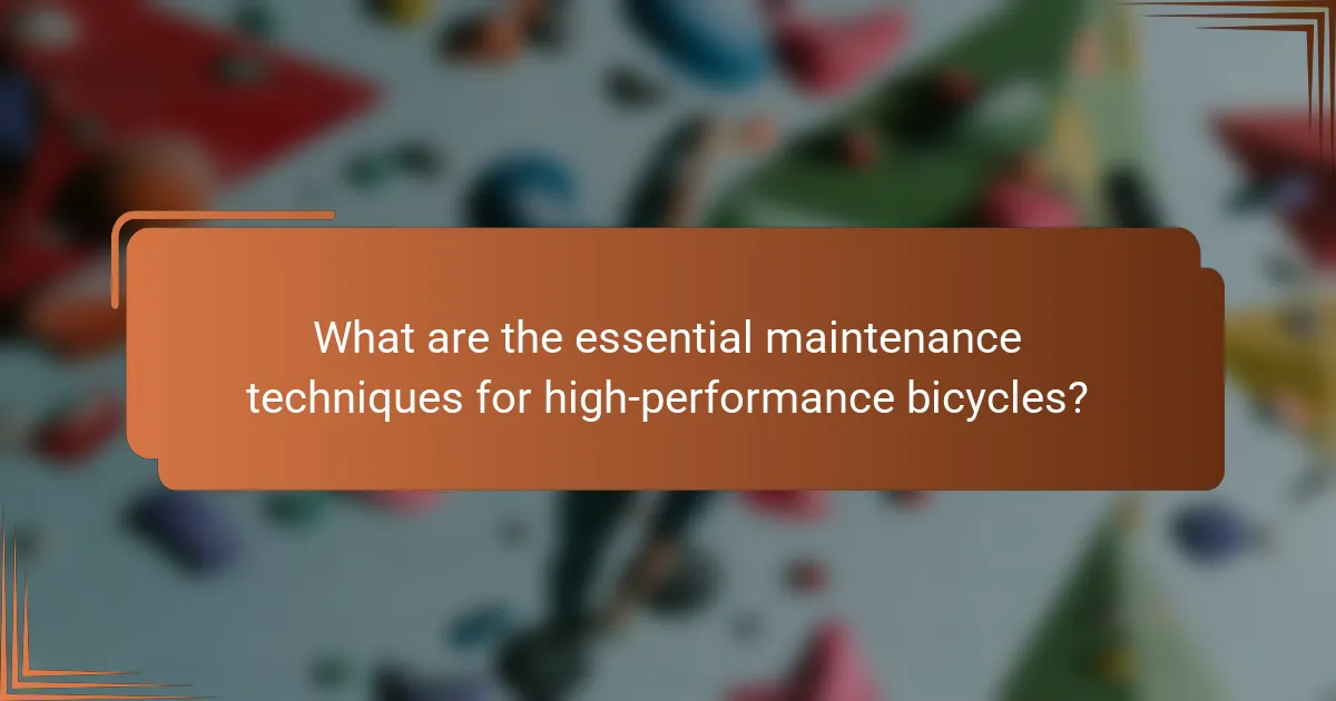 What are the essential maintenance techniques for high-performance bicycles?