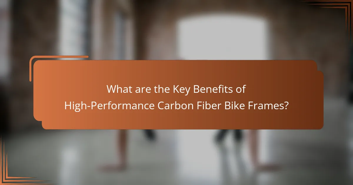 What are the Key Benefits of High-Performance Carbon Fiber Bike Frames?