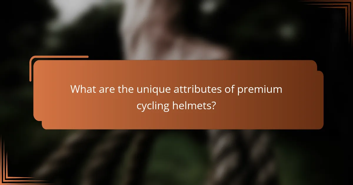 What are the unique attributes of premium cycling helmets?
