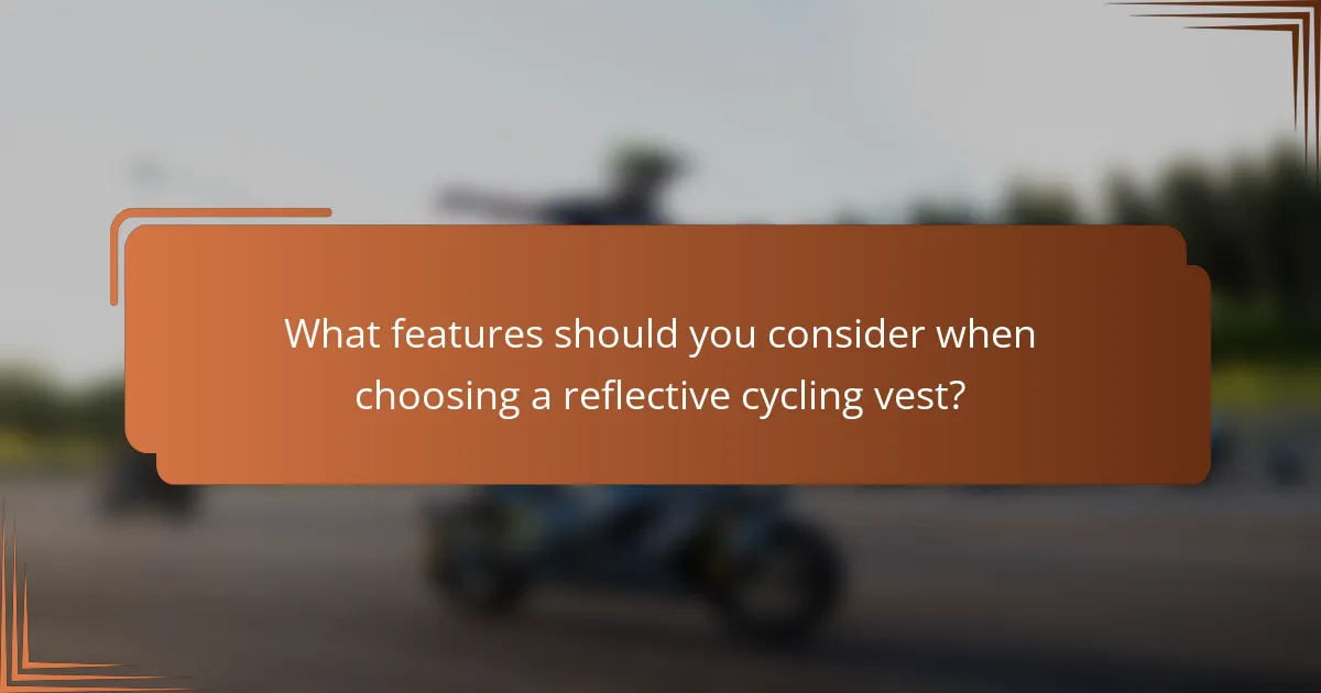 What features should you consider when choosing a reflective cycling vest?