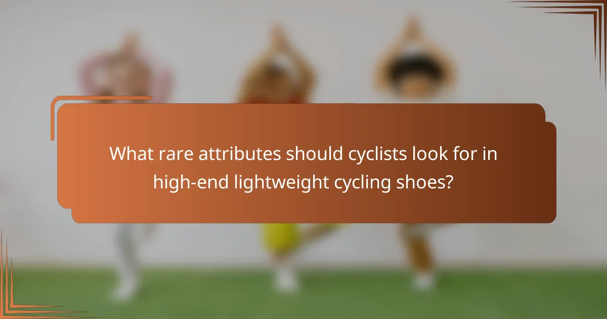 What rare attributes should cyclists look for in high-end lightweight cycling shoes?