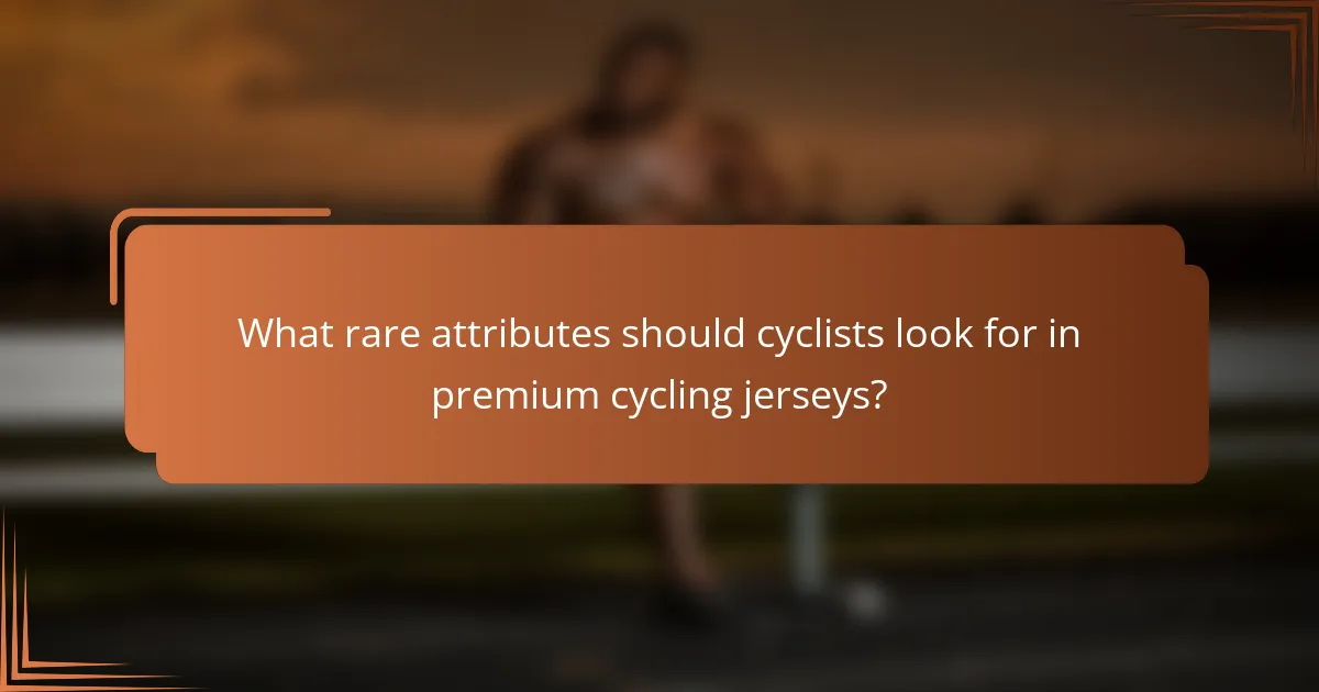 What rare attributes should cyclists look for in premium cycling jerseys?