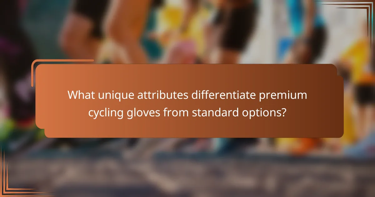 What unique attributes differentiate premium cycling gloves from standard options?