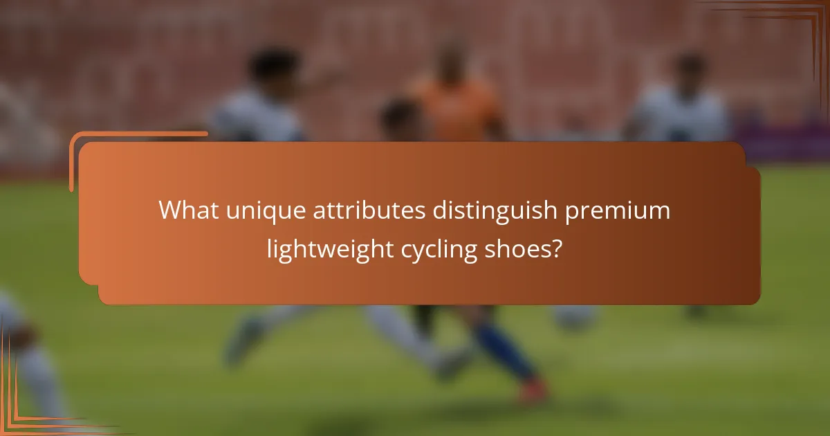 What unique attributes distinguish premium lightweight cycling shoes?