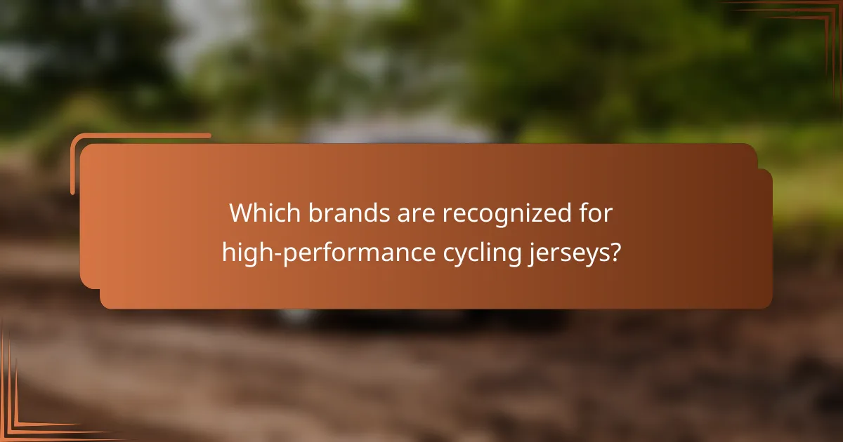 Which brands are recognized for high-performance cycling jerseys?