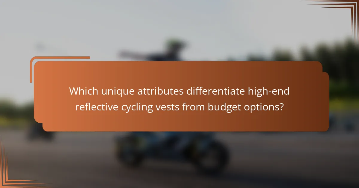 Which unique attributes differentiate high-end reflective cycling vests from budget options?