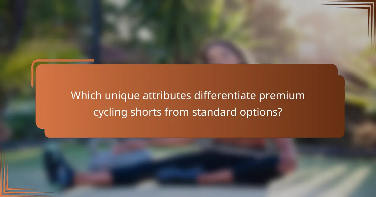 Which unique attributes differentiate premium cycling shorts from standard options?